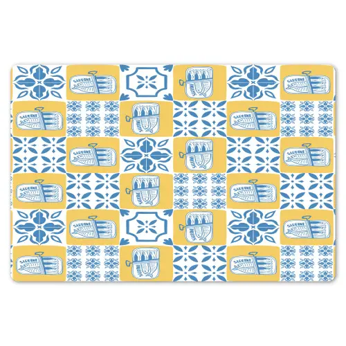 Zee - Geel - Blauw - Wit Placemat vinyl groot 368 -zzsfeer1_Kitchenyeah-website