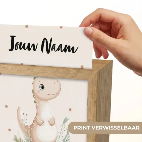 Dinosaurus - Bladeren - Pastel - Stippen Light Box met kabel (Kinderlampje) klein -USP_websiteprintNL