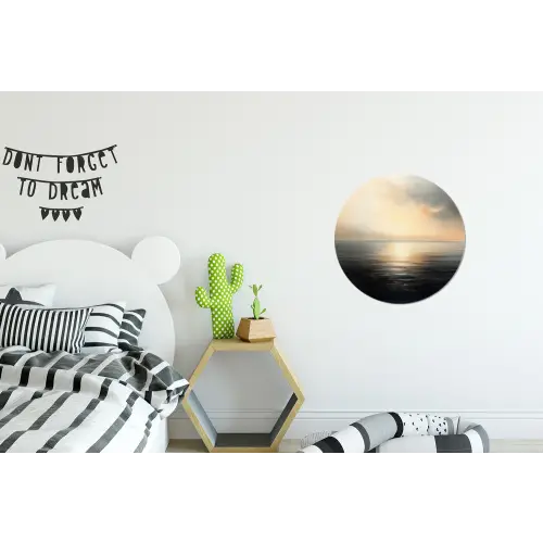 Zon - Horizon - Zee Wandcirkel aluminium klein -kinderkamer
