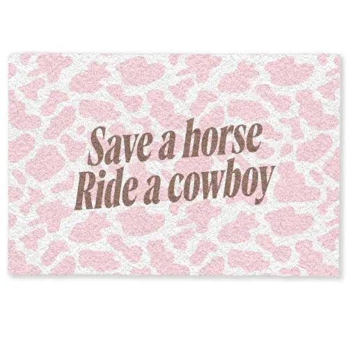 Koeienprint - Roze - Cowboy - Horse Deurmat klein -zkaufland3d