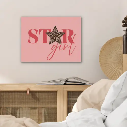 Star girl - Roze - Panter - Ster PET vilt klein -sfeer3
