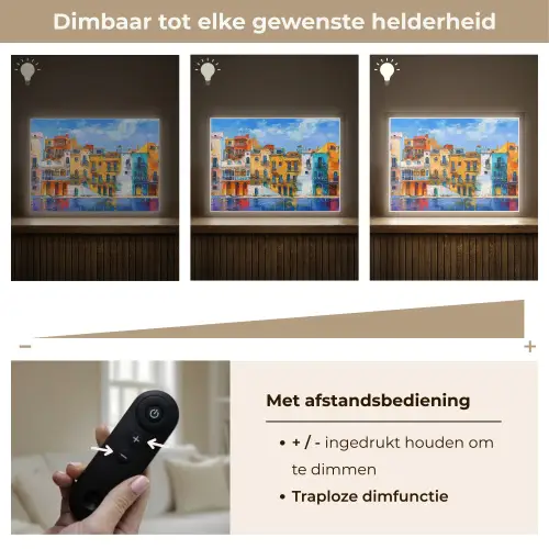 Architectuur - Kleurrijk - Kunst - Modern Light Box met batterij (Wandlamp) middel -USP_dimbaarNL