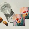 Dromerig - Bloemen - Verfijnde details onderzetter kurk middel -sfeer4