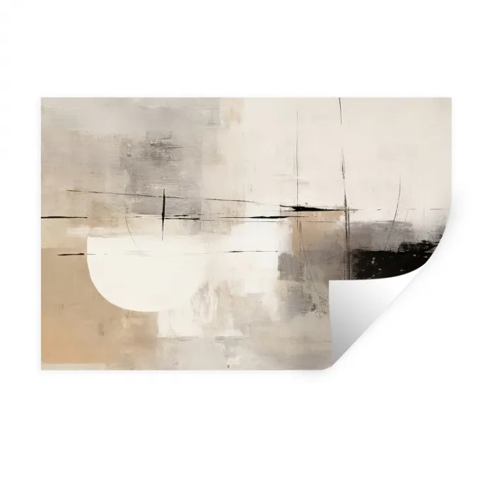 Abstract - Kunst - Grijs Muursticker klein -3d