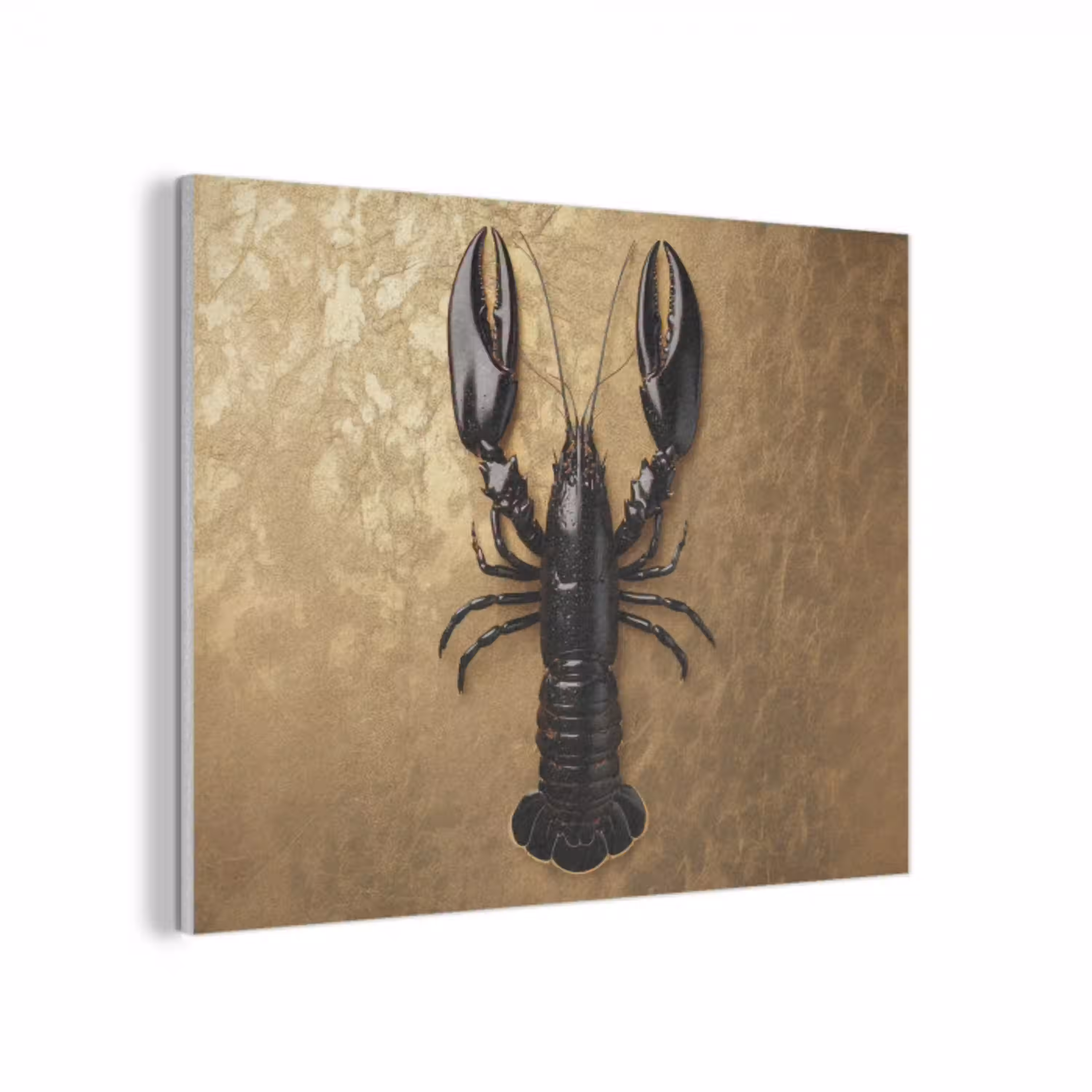 Kreeft - Zwart - Goud - Luxe PET vilt klein -3d