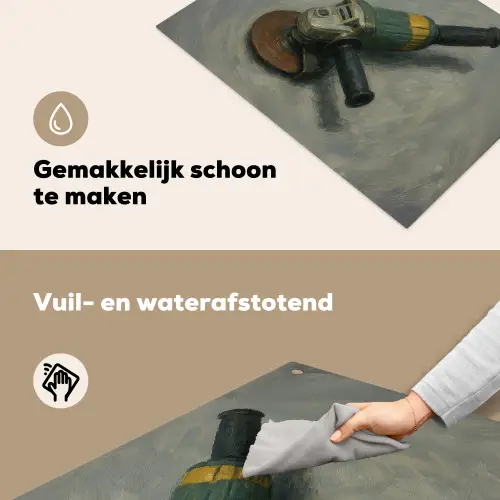 Haakse slijper - Schilderij - Gereedschap Inductie beschemer met haakjes klein -ky-schoon-nl