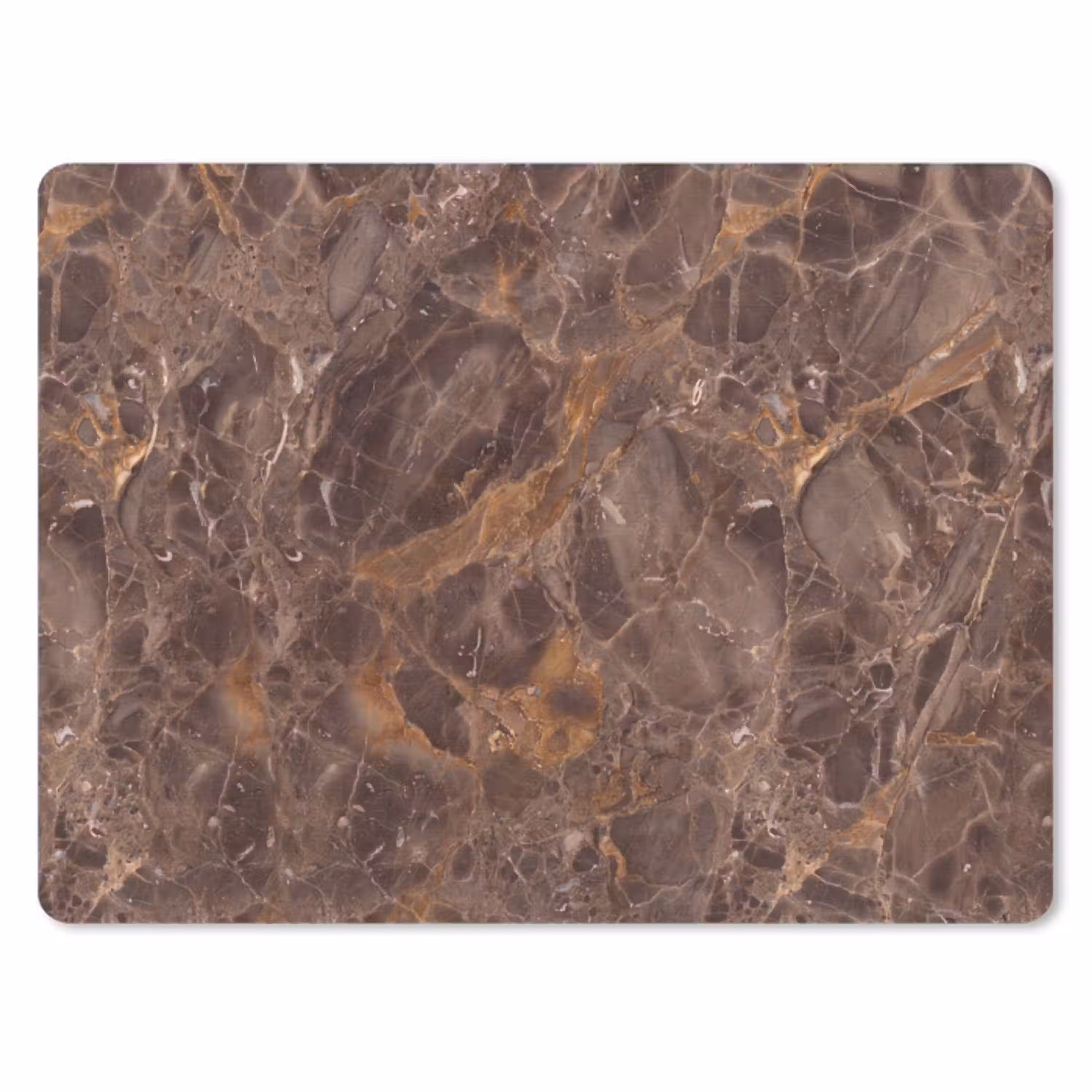 Marmer - Patroon - Natuur - Bruin - Goud muismat rubber klein -3d