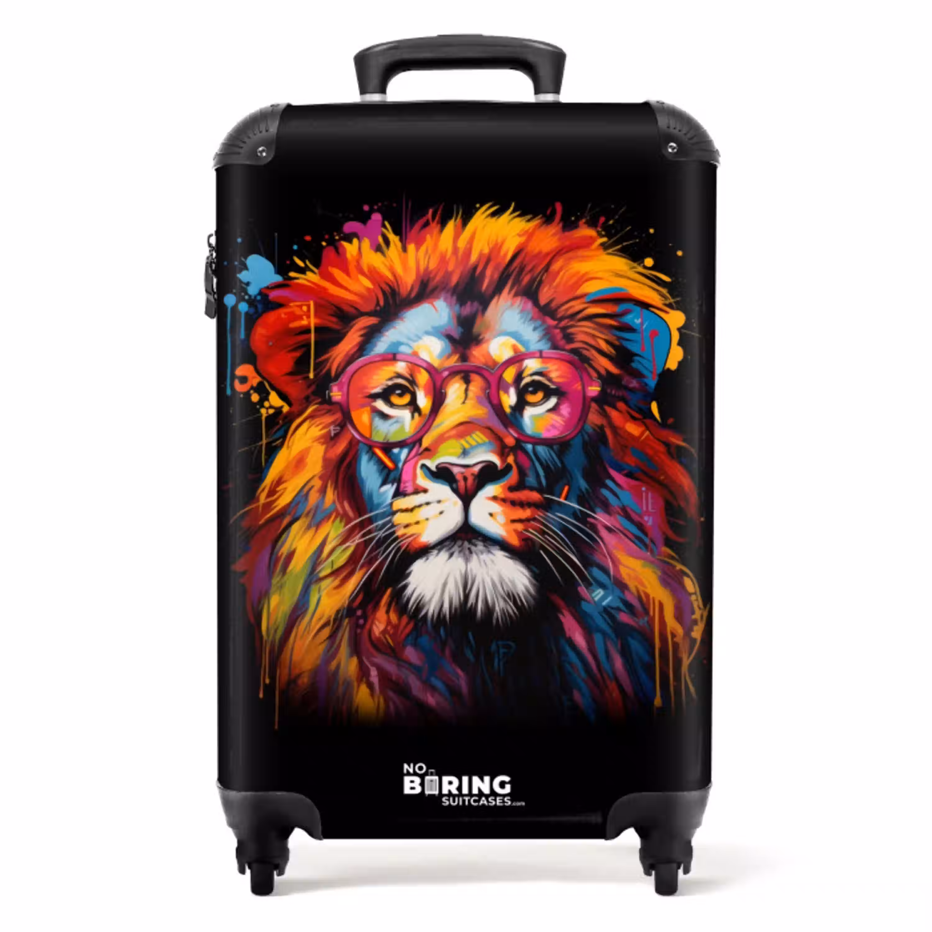 Kleurrijke leeuw in graffiti stijl NBS - Handbagage koffer - Volwassenen Unisex middel -productfoto_recht
