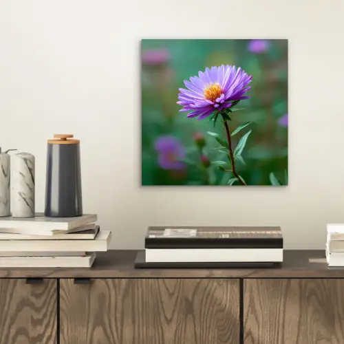 Aster - Paars - Bloem - Blaadjes aluminium wit klein -sfeer1