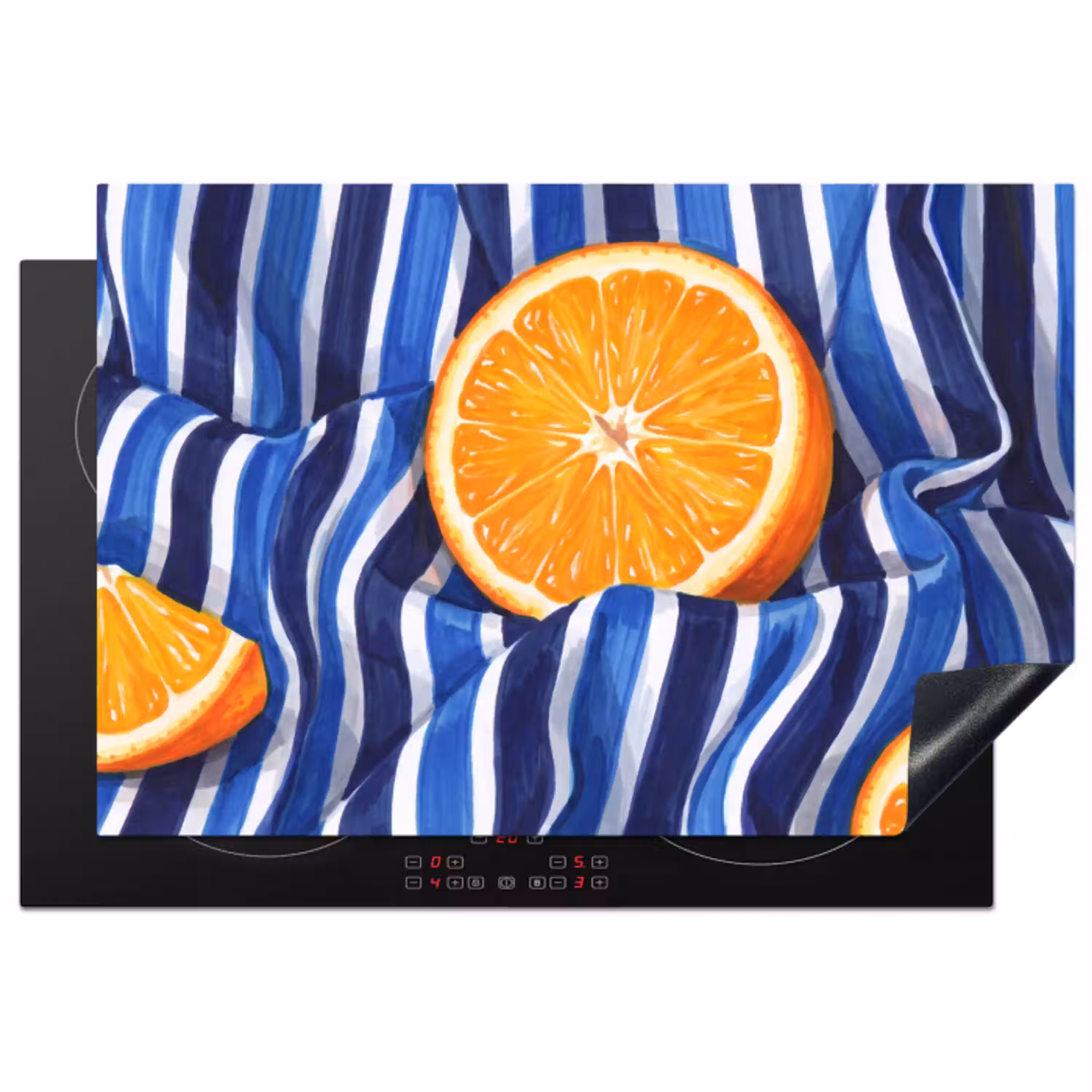 Eten - Fruit - Oranje Inductie beschermer vinyl 3mm klein -3d