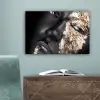 Vrouw - Goud - Zwart - Verf - Luxe canvas 2cm klein -sfeer4