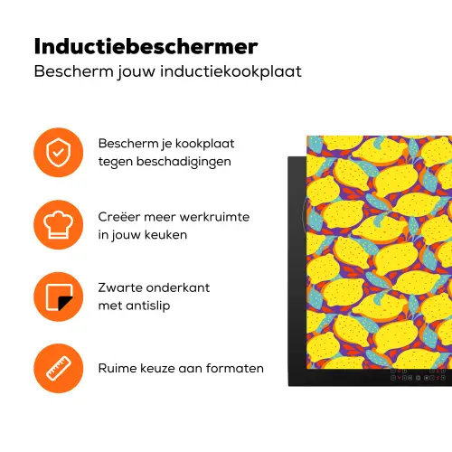 Citroenen - Geel - Stippen - Oranje Inductie beschermer vinyl 3mm klein 276 -zzzzzzz-td-ups