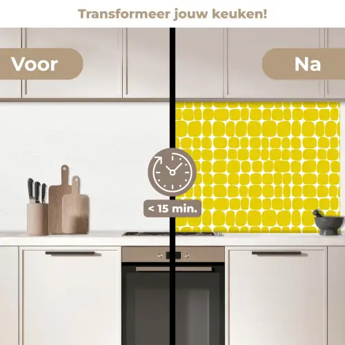 Stippen - Modern - Geel keuken achterwand 2 middel 871 -voor-na2_NL