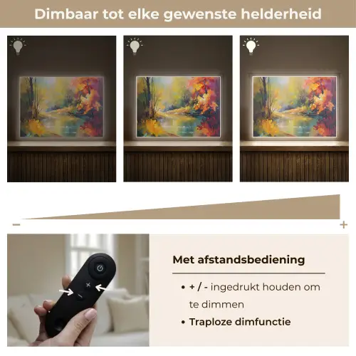 Landschap - Olieverf - Rivier - Kleurrijk Light Box met batterij (Wandlamp) middel -USP_dimbaarNL