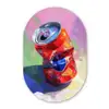 Frisdrank - Blik - Paars Wandcirkel Ovaal Glas middel -3d