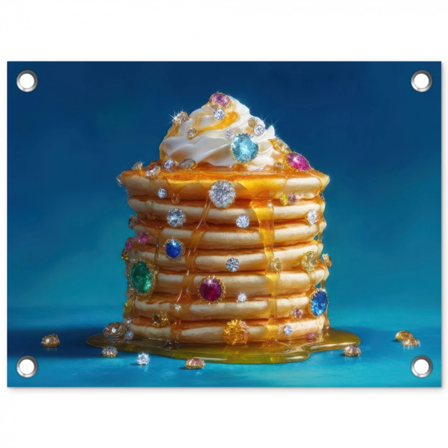 Pannenkoeken - Steentjes - Glitter - Slagroom tuinposter los doek klein -3d