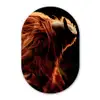 Schotse hooglander - Koe - Hoorns - Portret - Dieren Wandcirkel Ovaal Forex klein -3d