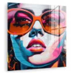 Vrouw - Bril - Kleuren - Graffiti plexiglas 5mm klein -zzzproduct_nieuw