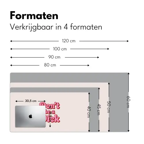 Tekst - Boodschap - Roze Muismat XXL klein -sfeer5