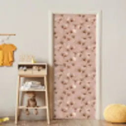 Ginkgo - Patroon - Roze deurposter klein 289 -sfeer4