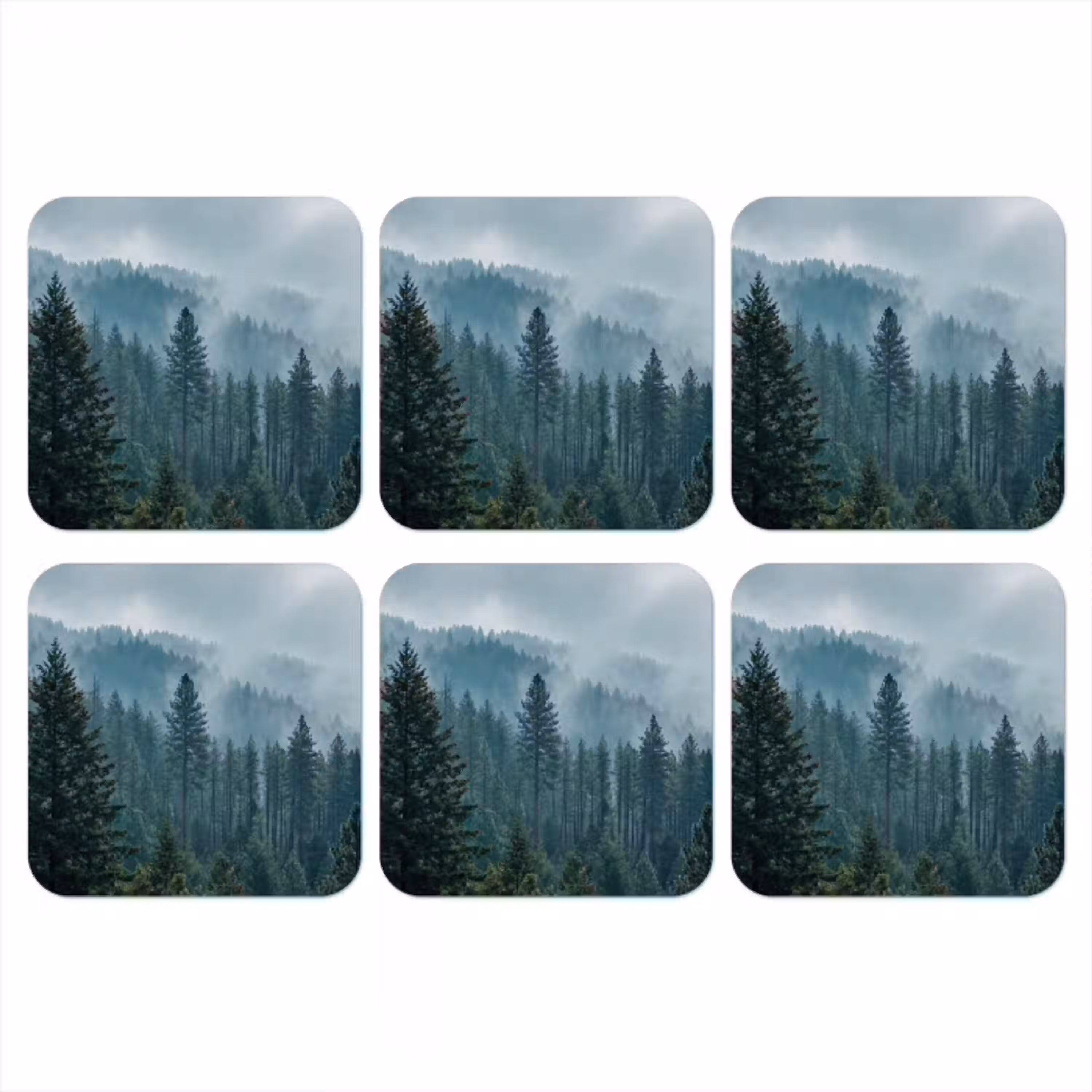 Naaldwoud - Bergen - Mist onderzetter kurk middel -3d