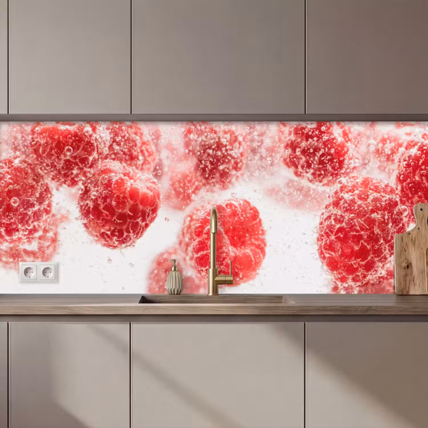Küchenrückwand - Obst - Wasser - Blasen - Rot