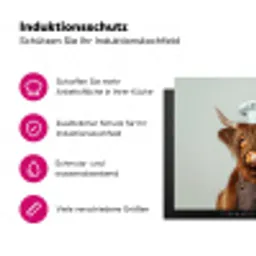 Schotse Hooglander - Bruin - Hoorns - Kokskleding Inductie beschermer vinyl 3mm groot -zzzzzzz-lf-ups