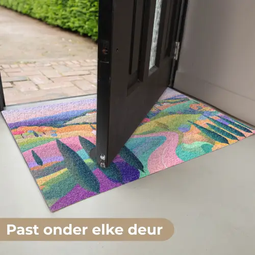 Landschap - Paars - Pastel - Huizen Deurmat klein -USP_NL