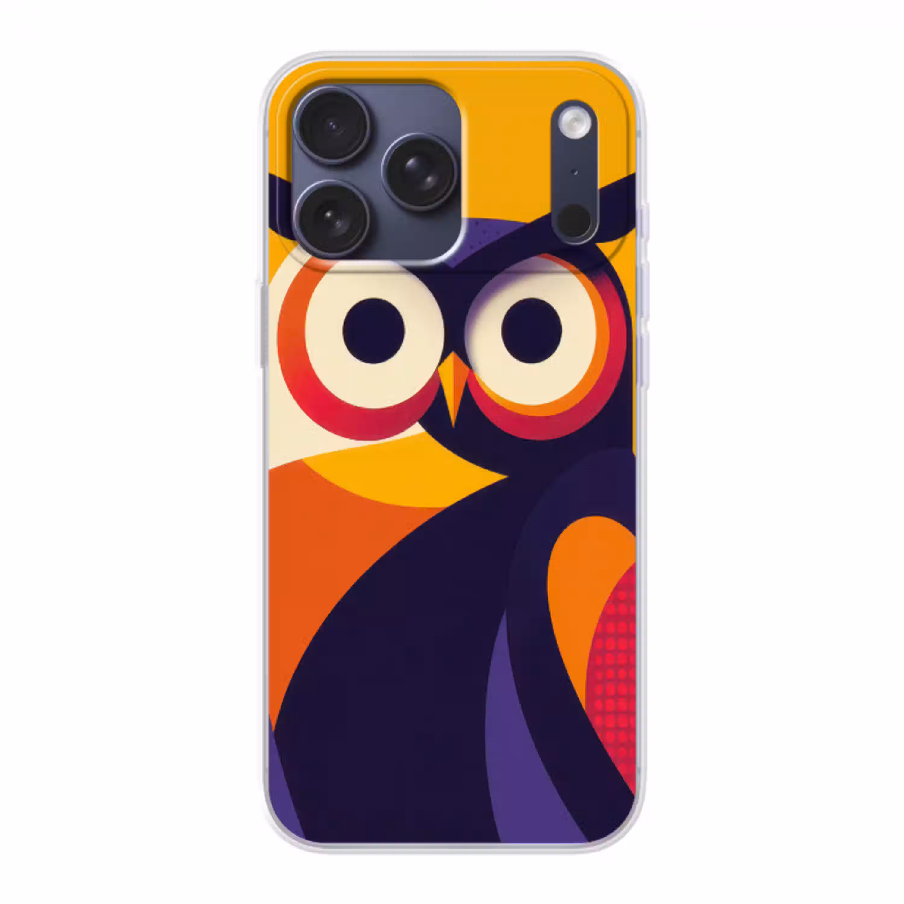 Uil - Grafisch - Kleurrijk - Ogen Telefoonhoesje iPhone 17 Pro Max klein -3d