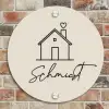 Huis illustratie - Sierlijk Naambord Rond klein -sfeer2