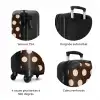 Stippen patroon in verschillende tinten bruin NBS - Handbagage koffer - Unisex middel zzzzzzzbolletjes_FR