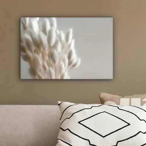 Pluimen - Beige - Minimalistisch canvas 2cm klein -sfeer3