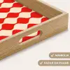 Golvend patroon - Retro - Rood - Beige Dienblad Rechthoek middel 911 -USP_HandgreepIT