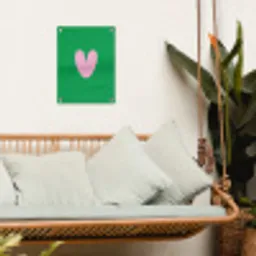 Groen - Hart - Minimalistisch - Valentijn tuinposter los doek klein -sfeer7