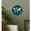Wereldkaart - Donkerblauw - Beige Wandcirkel behangsticker klein -sfeer2