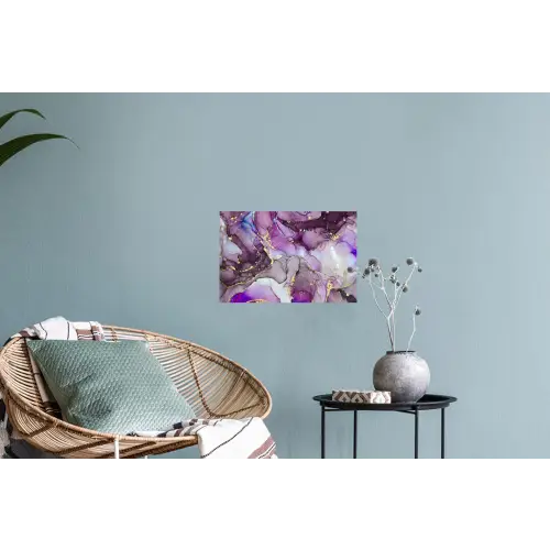 Marmer - Roze - Paars - Gold Muursticker klein -plant