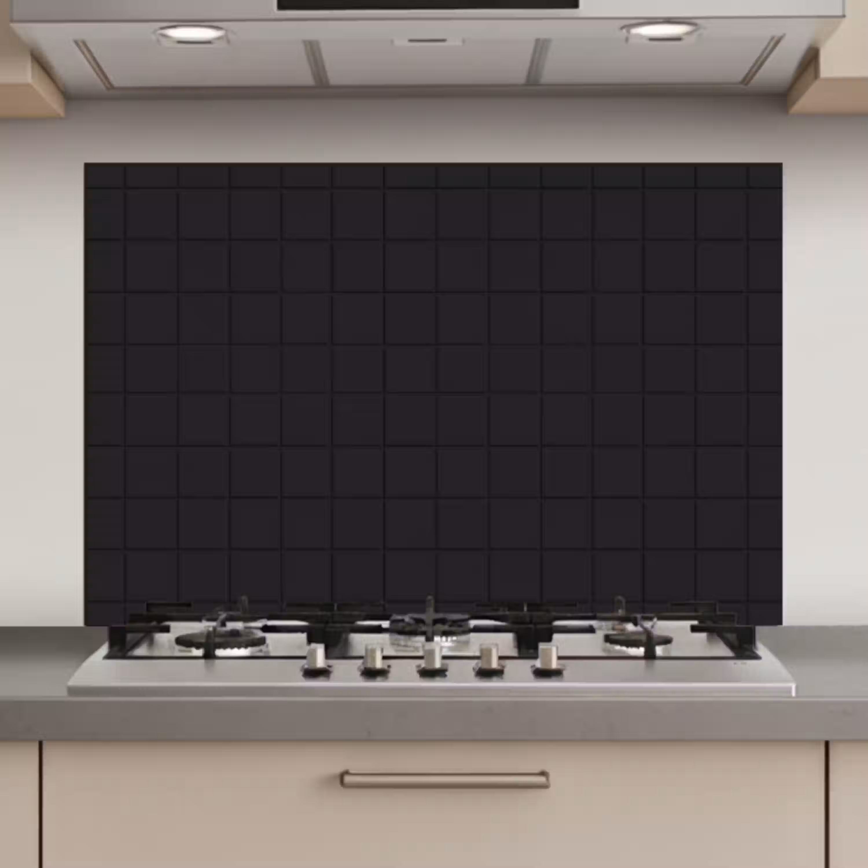 Tegels - Patroon - Mat - Zwart keuken achterwand spatscherm klein 900 -3d_website