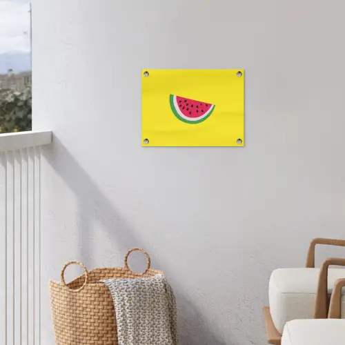 Fruit - Watermeloen - Geel tuinposter los doek klein -sfeer8