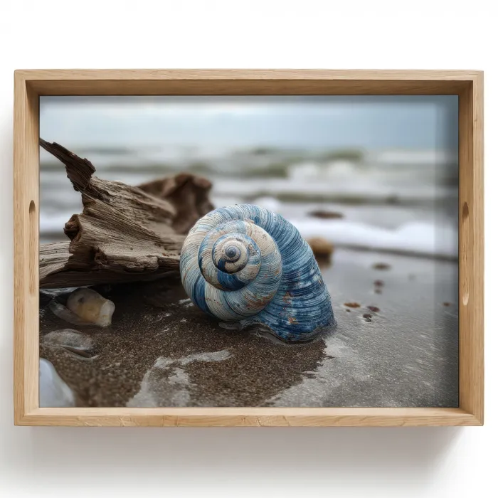 Schelp - Strand - Blauw - Zee Dienblad Rechthoek middel -z3d_shopping