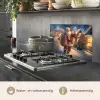 Kerstman - Dorp - Hert - Donker keuken achterwand spatscherm klein -usp_NL