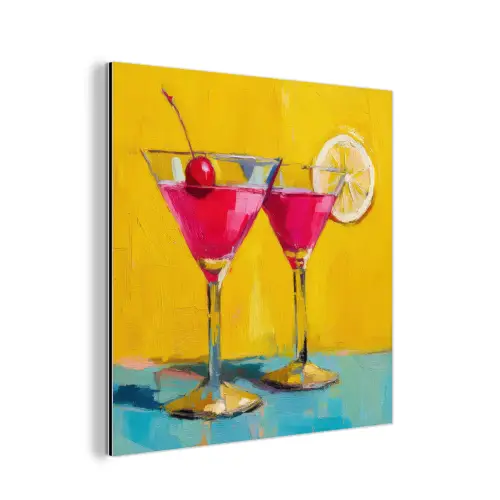 Glazen - Cocktail - Citroen - Kers aluminium wit klein -3d