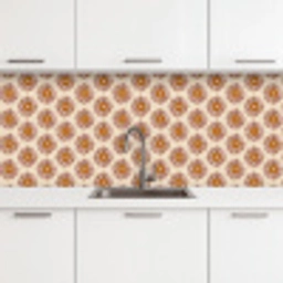 Patroon - Retro - Bruin keuken achterwand 2 middel 871 -3d