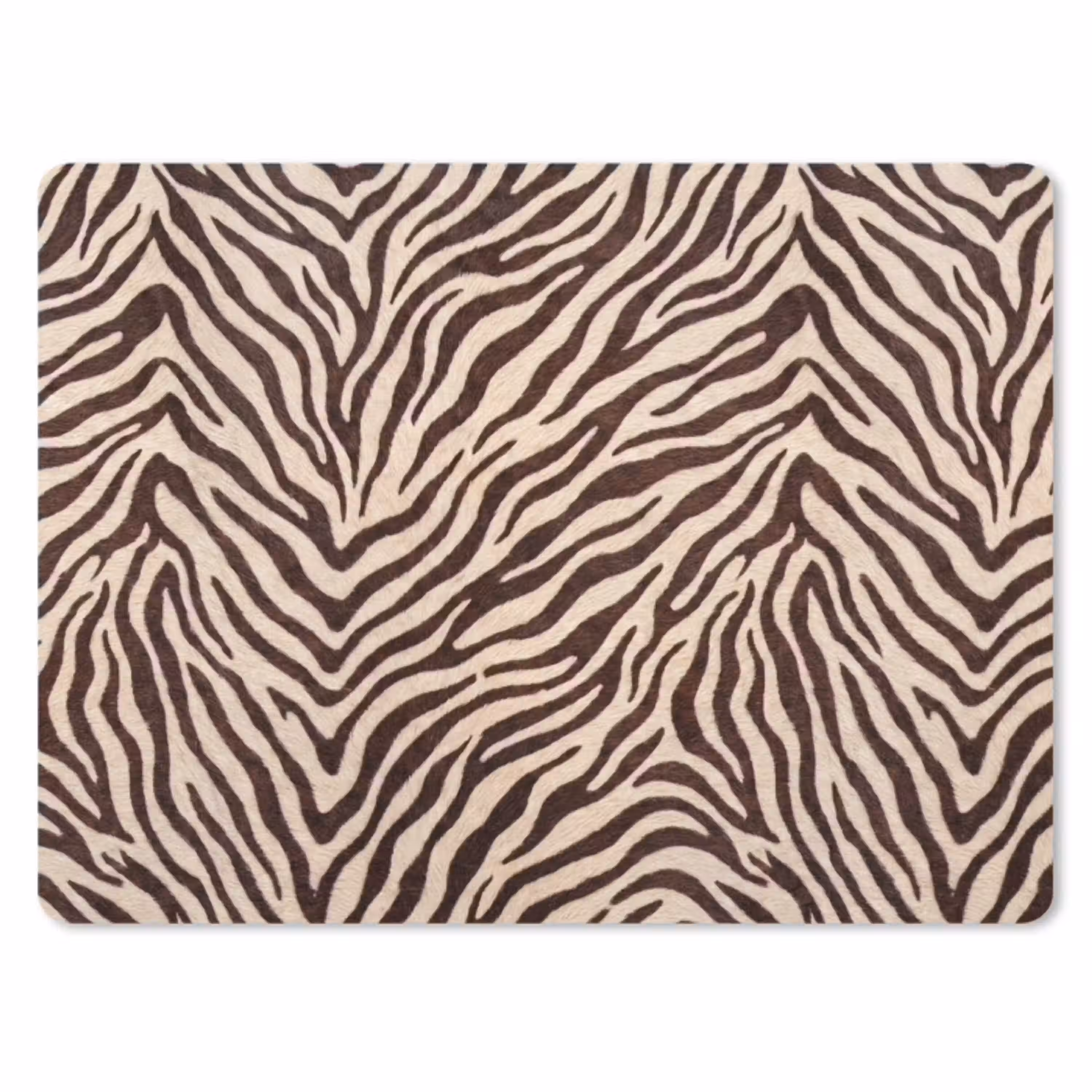 Zebra - Strepen - Bruin muismat rubber klein -3d