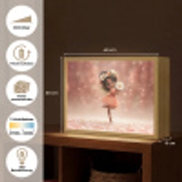 Bloemenfee - Roze - Meisje Light Box met batterij (Wandlamp kind) middel -USP_websiteoverzichtDE