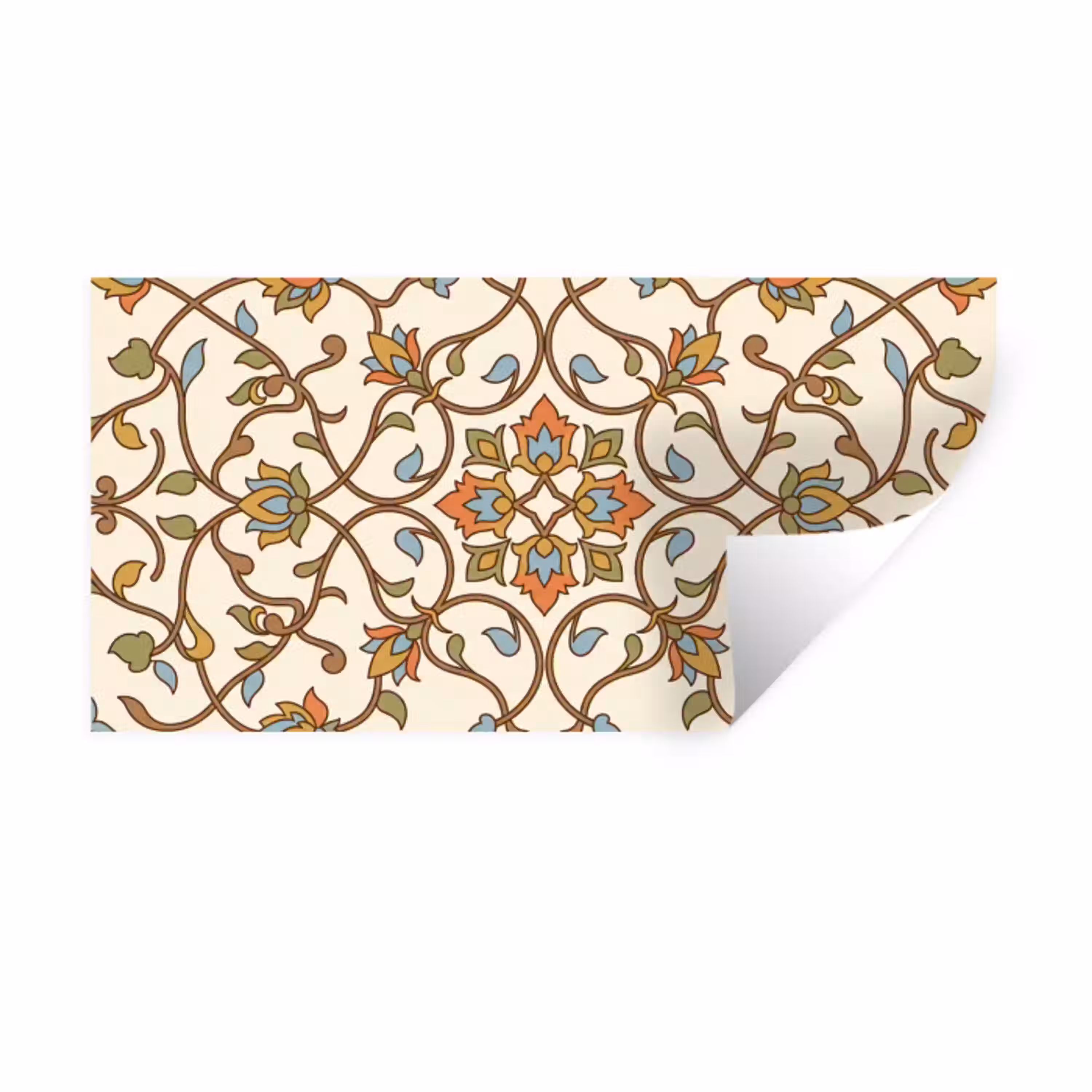Patroon - Bloemen - Ornament - Kleurrijk Muursticker klein -3d