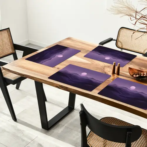 Heuvels - Paars - Mist - Zon Placemat vinyl groot -zzsfeer4_Kitchenyeah-website