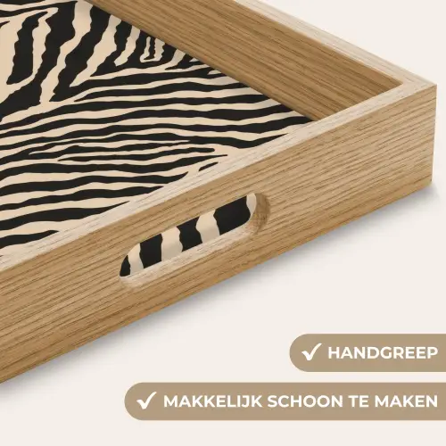 Zebra - Klassiek - Zwart Dienblad Rechthoek middel 911 -USP_HandgreepNL