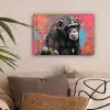 Graffiti - Chimpansee - Dieren - Street art - Banksy canvas 2cm klein -sfeer1