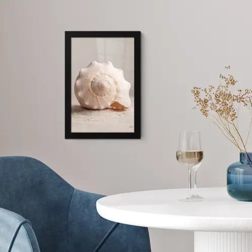 Schelp - Detail - Beige fotolijst zwart zonder passe partout klein -sfeer4