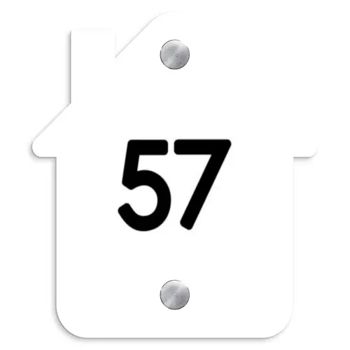 Wit vlak - Traditioneel Naambord Huisje klein -3d